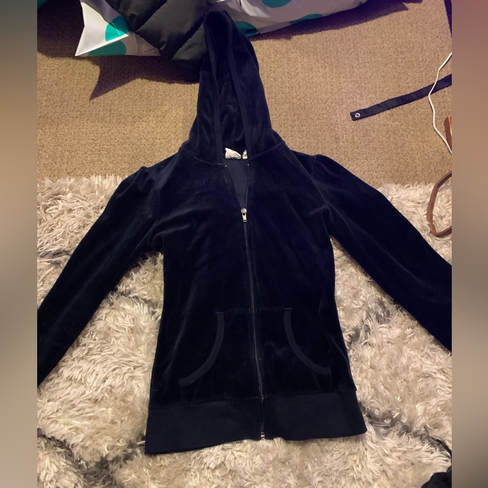 Size small blue chic black zip up jacket